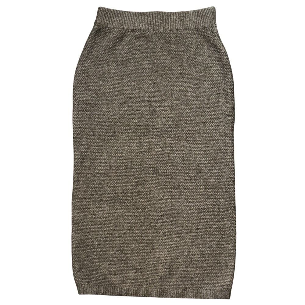NWT Cider Wool Blend Tan Marled Textured Knit Maxi Pencil Skirt Medium